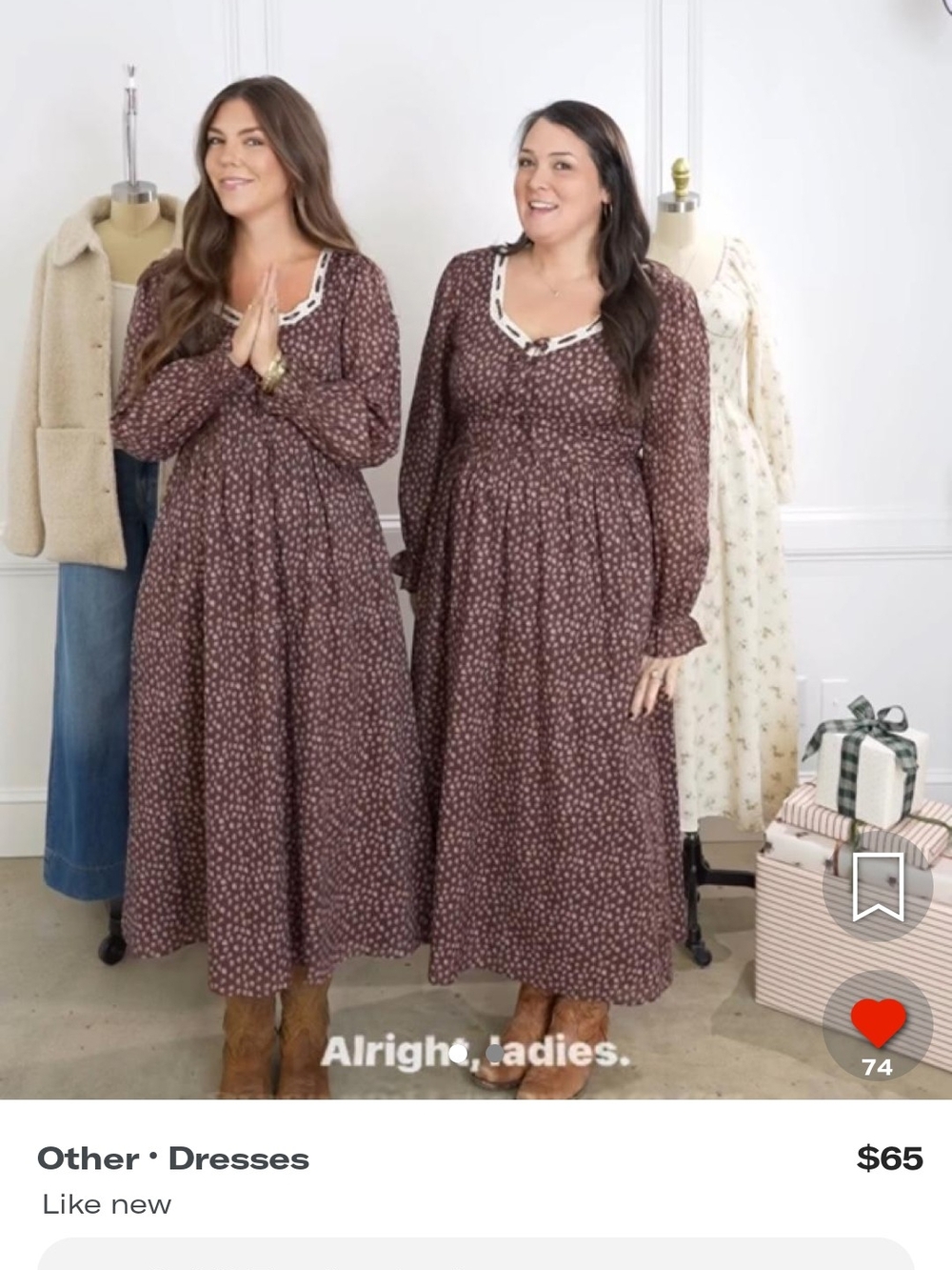 Iso /Women’s Brown Floral Maxi Dress with Lace Trim